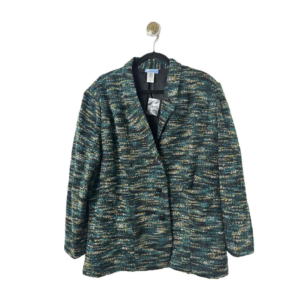 Koret Jacket Womens Size 20W Multicolor Button Up Blazer Pattern Knit